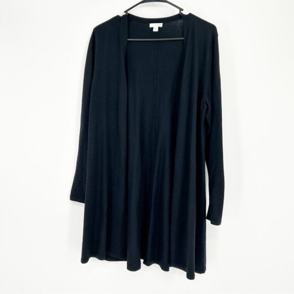 J. Jill Black Wool Blend‎ Open Duster Cardigan Size Medium